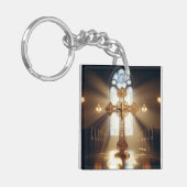 Goldkreuz mit Crucifix Schlüsselanhänger (Vorderseite links)