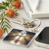 Goldkreuz mit Crucifix Schlüsselanhänger (Vorderseite rechts)