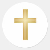 Goldkreuz/Ostern Runder Aufkleber (Vorderseite)