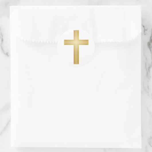 Goldkreuz/Ostern Runder Aufkleber (Tasche)