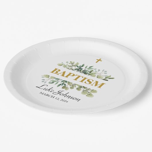 Goldkreuz Pappteller (Schrägansicht)