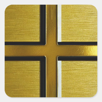 Goldkreuz Quadratischer Aufkleber