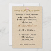 Goldkreuz - religiöse Einladung (Vorderseite)