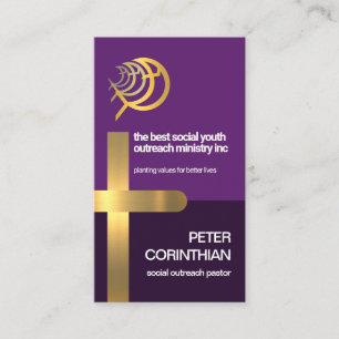 Goldkreuz Religiöser Ichthus-Fisch Ministerium Pa Visitenkarte