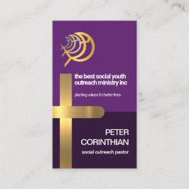 Goldkreuz Religiöser Ichthus-Fisch Ministerium Pas Visitenkarte