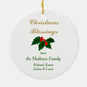 Goldkreuz Roter Kardinal Bouquet Keramikornament (Hinten)