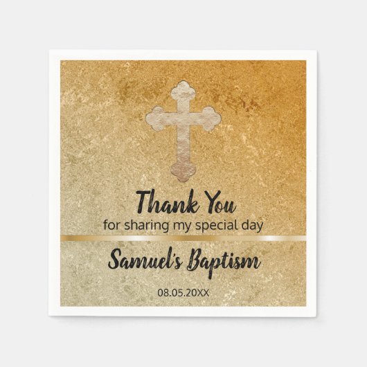 Goldkreuz-Taufbuch Serviette (Vorderseite)