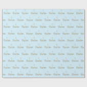 Goldkreuz Taufe Blaues Muster Christlich Geschenkpapier (Flach)