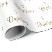 Goldkreuz Taufe Wiederholung Christlich Geschenkpapier (Rolleneckpunkt)