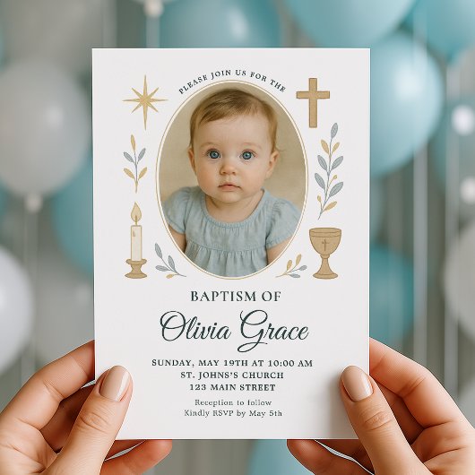 Goldkreuz-Taufen Einladung