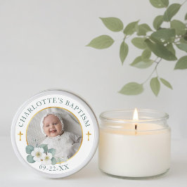 Goldkreuz-Taufsticker | Elegant Religio Runder Aufkleber