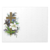 Goldkreuz und Blume Notepad Notizblock (Vorderseite)