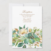 Goldkreuz und Blume Taufe Einladung (Rückseite)