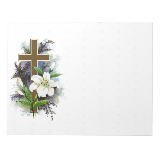 Goldkreuz- und Blumen-Notizblock Notizblock (Vorderseite)