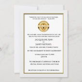 Goldkreuz und Chalice Katholische Hochzeit Einladung (Vorderseite)