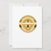 Goldkreuz und Chalice Katholische Hochzeit Einladung (Rückseite)