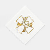 Goldkreuz und -krone serviette (Ecke)