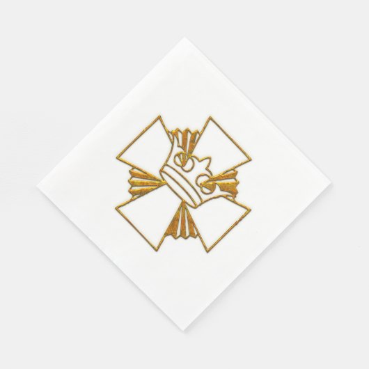 Goldkreuz und -krone serviette (Ecke)