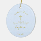 Goldkreuz und Laurels in Light Blue Keramik Ornam Ornament (Links)