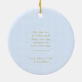 Goldkreuz und Laurels in Light Blue Keramik Ornam Ornament (Hinten)