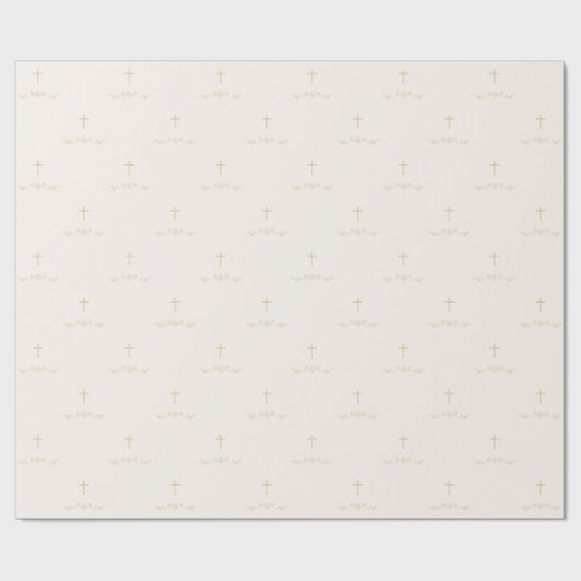 Goldkreuz und -lorbeer geschenkpapier (Flach)