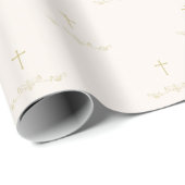 Goldkreuz und -lorbeer geschenkpapier (Rolleneckpunkt)