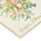 Goldkreuz und rosa Rosen - Gewohnter Ostern Kurzer Tischläufer (Ecke)