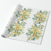 Goldkreuz Wasserfarben Taufe 1. Kommune Geschenkpapier (Ungerollt)