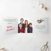 Goldkreuz Weihnachtsfoto-Vorlage Dreifach Gefaltete Urlaubskarte (Innenseite)