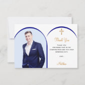 Goldkreuzbestätigung des Navy-Blue-Foto Dankeskarte (Vorderseite)