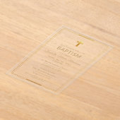 Goldkreuzschrift Typografie Chic Elegante Taufe Acryleinladungen (Ablage )