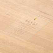 Goldkreuzschrift Typografie Chic Elegante Taufe Acryleinladungen (Ablage )