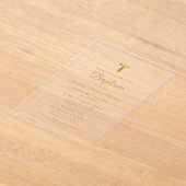 Goldkreuzschrift Typografie Chic Elegante Taufe Acryleinladungen (Ablage )