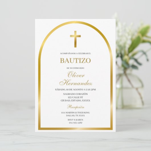 Goldkreuzspänner Einladung (Stehend Vorderseite)