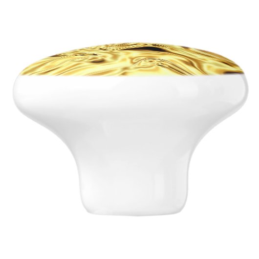 Goldkrinkle Hübsch Keramikknauf (Seitenansicht)