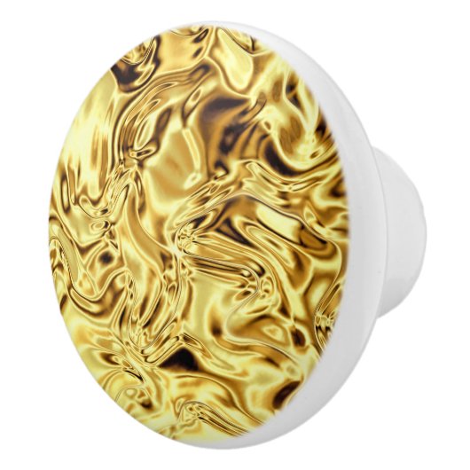 Goldkrinkle Hübsch Keramikknauf (Rechts)