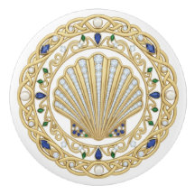 Goldkristall-Muschelschale 2D-Grafik-Edelsteine