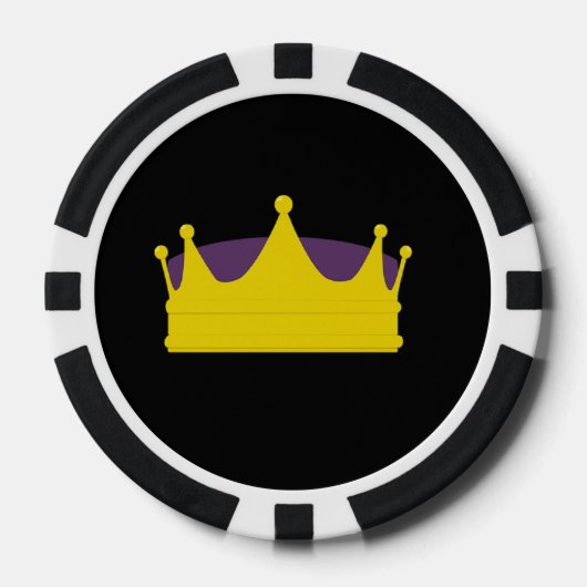 Goldkrone auf schwarz pokerchips (Vorderseite)
