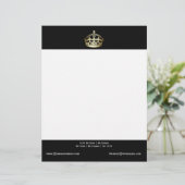 Goldkrone auf schwarzem Hintergrund Briefbogen (Stehend Vorderseite)
