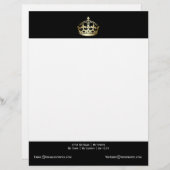 Goldkrone auf schwarzem Hintergrund Briefbogen (Vorne/Hinten)