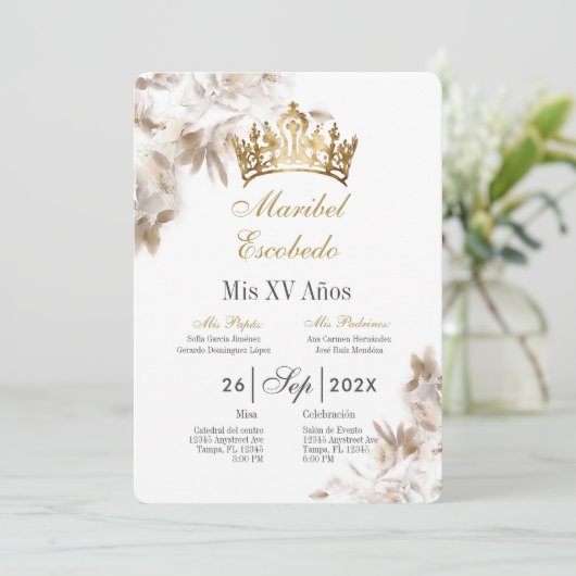 Goldkrone Einladung (Stehend Vorderseite)