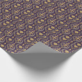 Goldkrone Fleur-de-lis königliches violettes Muste Geschenkpapier (Ecke)