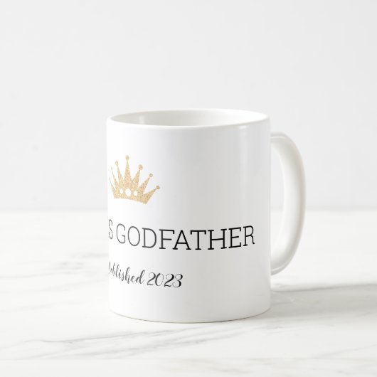 Goldkrone Jahr der Weihnachtsfeier Godvaters Kaffeetasse (VorderseiteRechts)