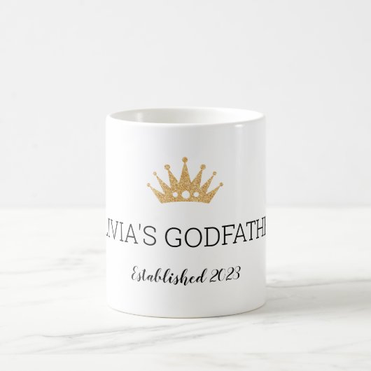 Goldkrone Jahr der Weihnachtsfeier Godvaters Kaffeetasse (Mittel)