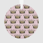 Goldkrone rosa Geburtserklärung Keepake Ornament (Rückseite)