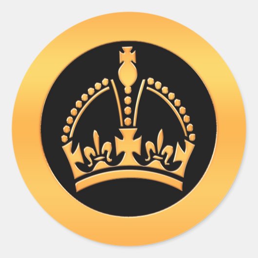 Goldkrone Runder Aufkleber (Vorderseite)