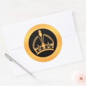 Goldkrone Runder Aufkleber (Umschlag)