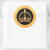 Goldkrone Runder Aufkleber (Tasche)