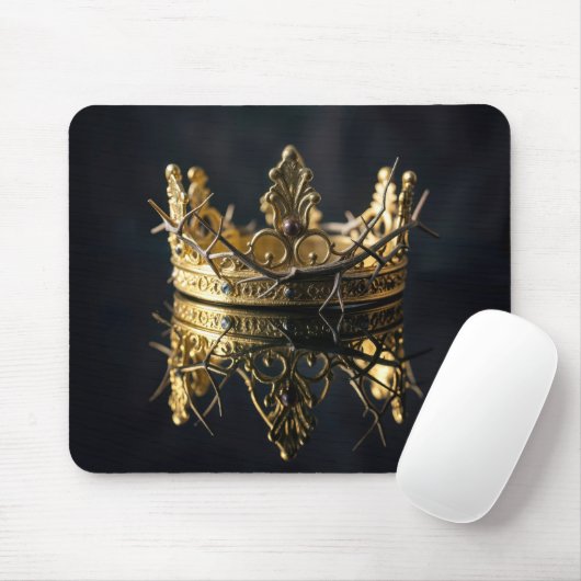 Goldkrone und Dornenkrone Reflexion Mousepad (Mit Mouse)