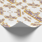 Goldkrone von Herzdiamanten Geschenkpapier (Ecke)